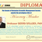 Diploma of Honorary Member of SSMAR, Professor Bernd Hallier