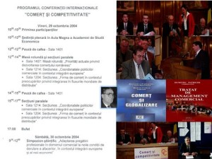 2. Professor Dumitru Patriche with some of his former students at the International Conference on Commerce and Competitivity, October 2004, Bucharest Academy of Economic Studies (1)