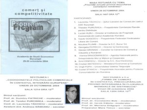 5. Professor Dumitru Patriche with some of his former students at the International Conference on Commerce and Competitivity, October 2004, Bucharest Academy of Economic Studies (2)