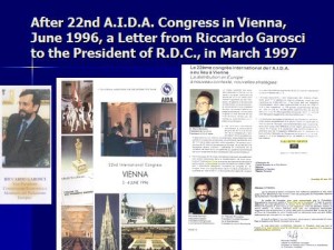AIDA International Conference, June 1996, Vienna and Letter of Riccardo Garosci, March 1997